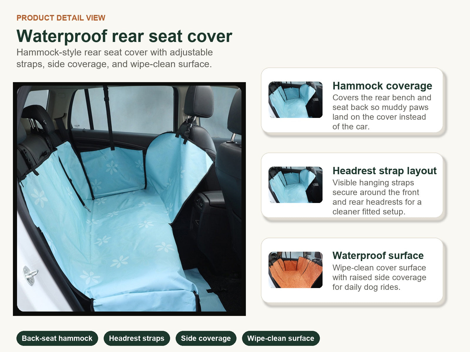 PupRide Waterproof Rear Seat Cover